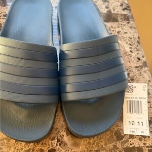 Adidas Adilette Aqua Slides in Black and White Unisex